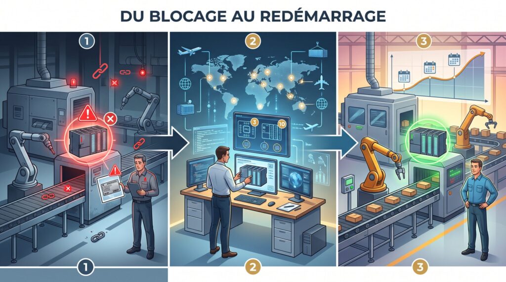 Automates industriels obsolètes : le rôle clé d’un fournisseur professionnel spécialisé 3 Schéma explicatif visuel sur fournisseur automate industriel