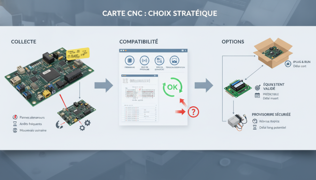 Réparation ou remplacement d’une carte CNC obsolète : que choisir 3 Schéma explicatif visuel sur réparation remplacement carte cnc